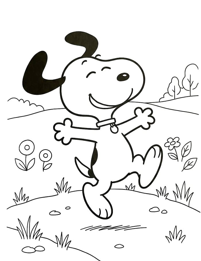 Půvabný Snoopy omalovánka