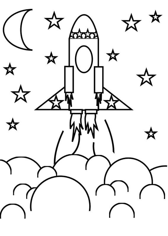 Raketa pro 4leté děti omalovánka