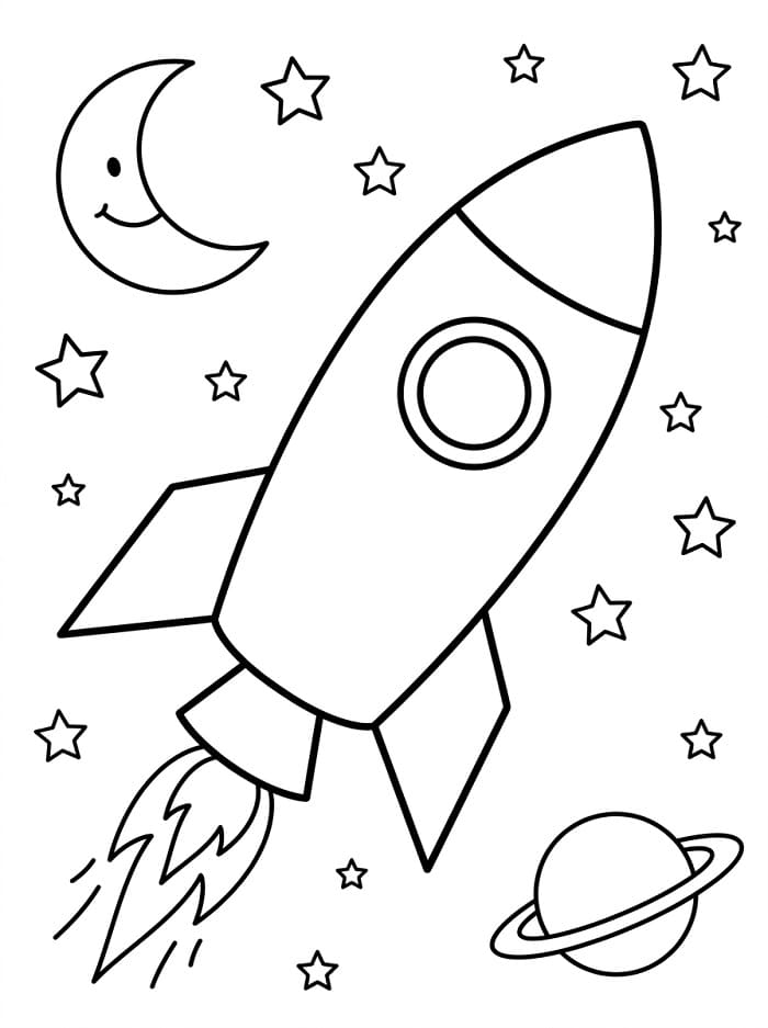 Raketa tisknutelná omalovánka
