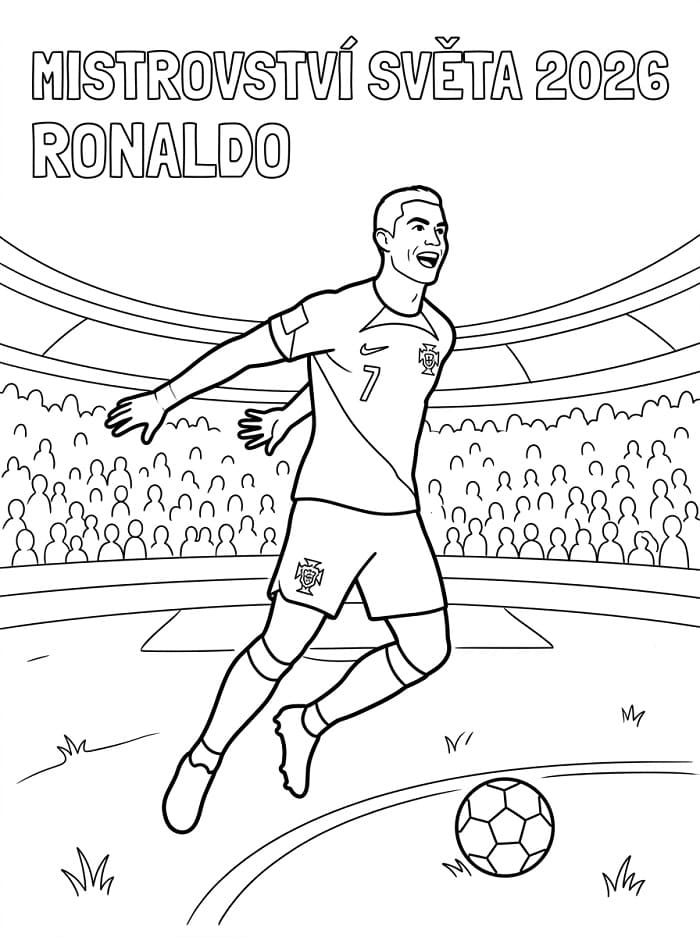 Ronaldo Mistrovství světa 2026 omalovánka