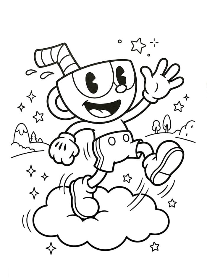 Rozkošný Cuphead omalovánka