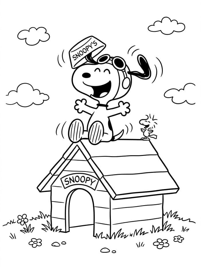 Rozkošný Snoopy omalovánka