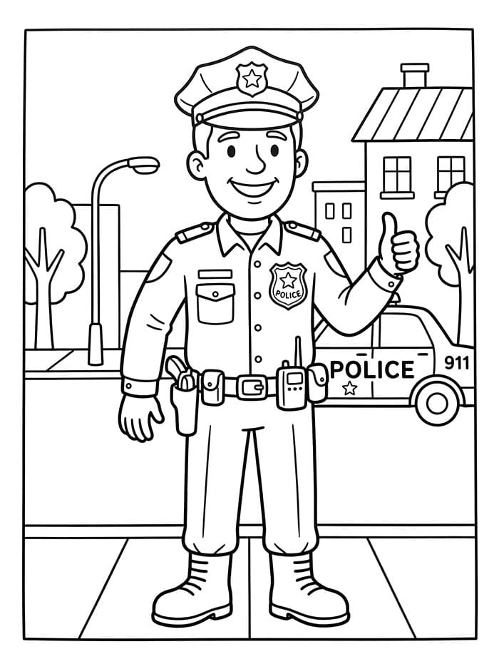 Roztomilá policie omalovánka