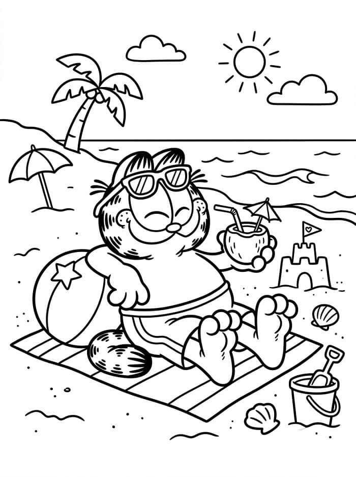 Roztomilý Garfield omalovánka
