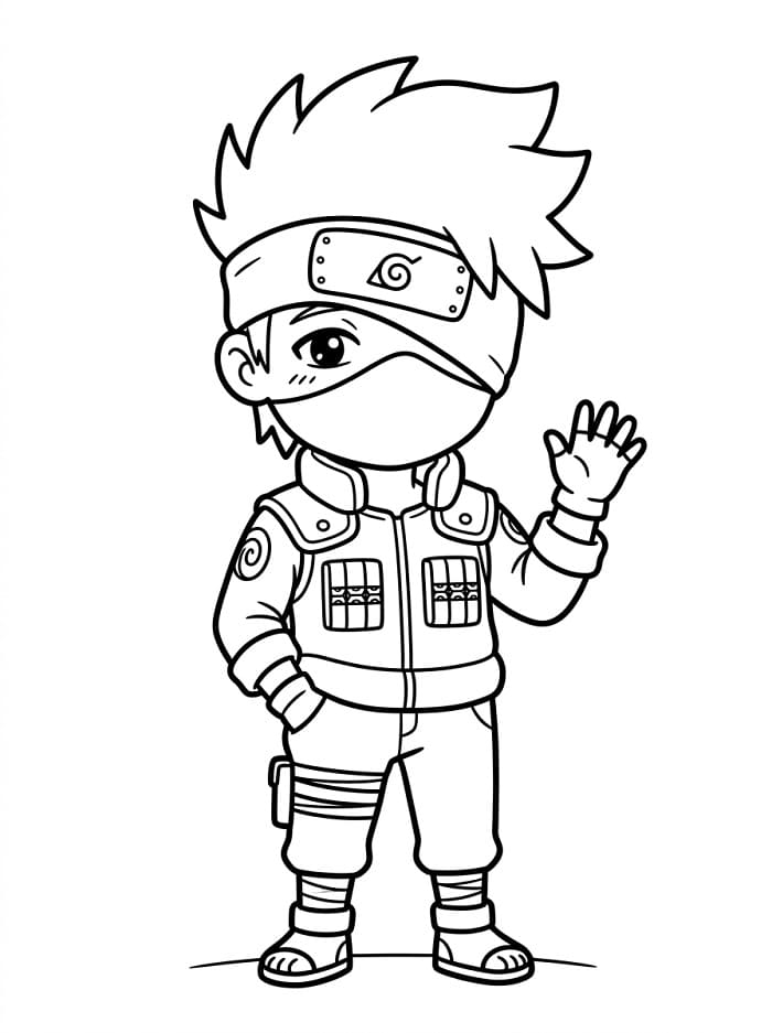 Roztomilý Kakashi omalovánka
