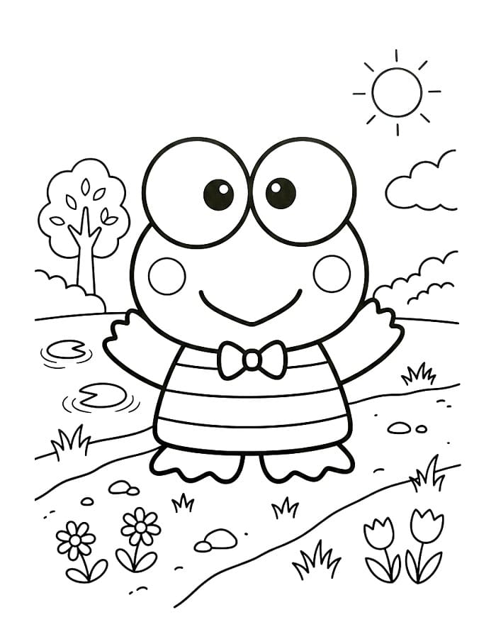 Roztomilý Keroppi omalovánka