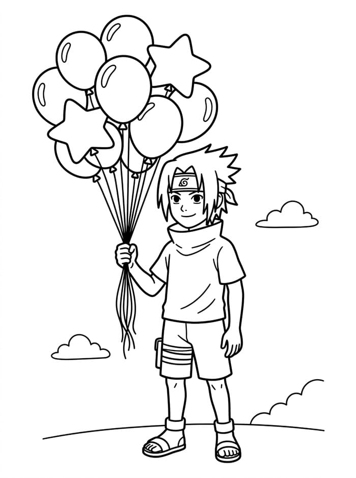 Sasuke k vytisknutí omalovánka