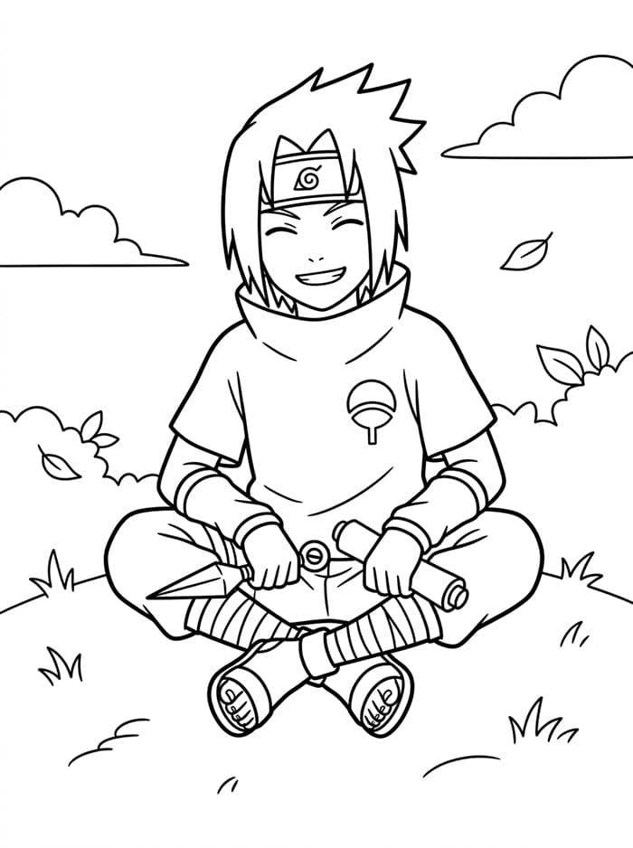 Sasuke omalovánka zdarma omalovánka