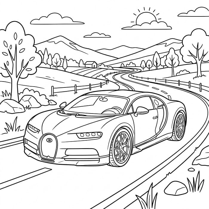 Skvělé Bugatti omalovánka