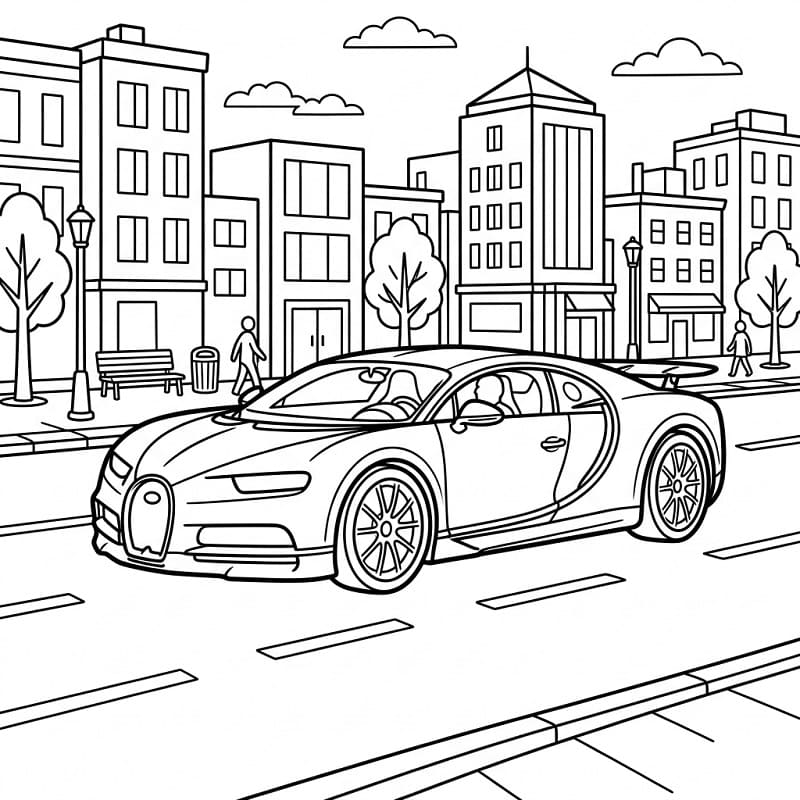 Skvělé auto Bugatti omalovánka