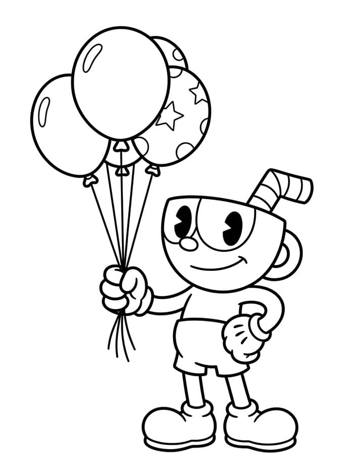 Skvělý Cuphead omalovánka