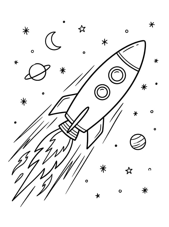 Snadná raketa omalovánka