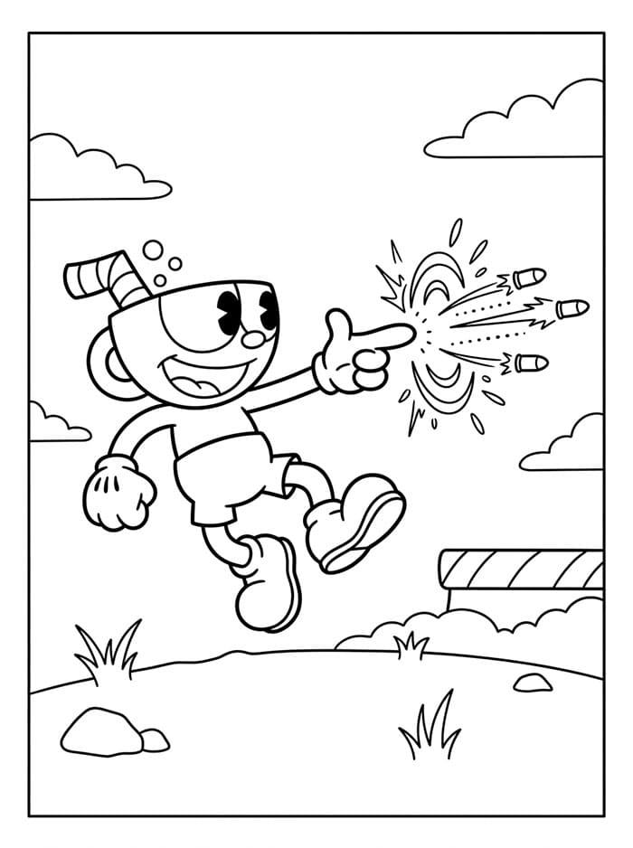 Snadný Cuphead omalovánka