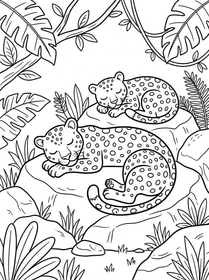 Snadný Leopard omalovánka
