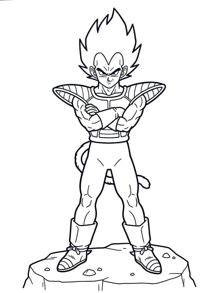 Snadný Vegeta omalovánka