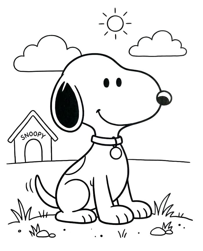 Snoopy k vytisknutí omalovánka