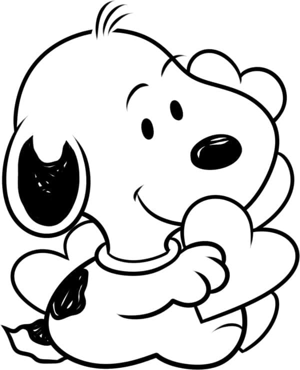 Snoopy pro 2leté děti omalovánka