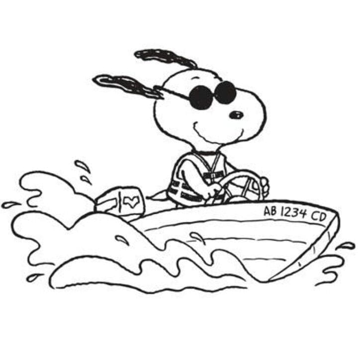 Snoopy pro 3leté děti omalovánka