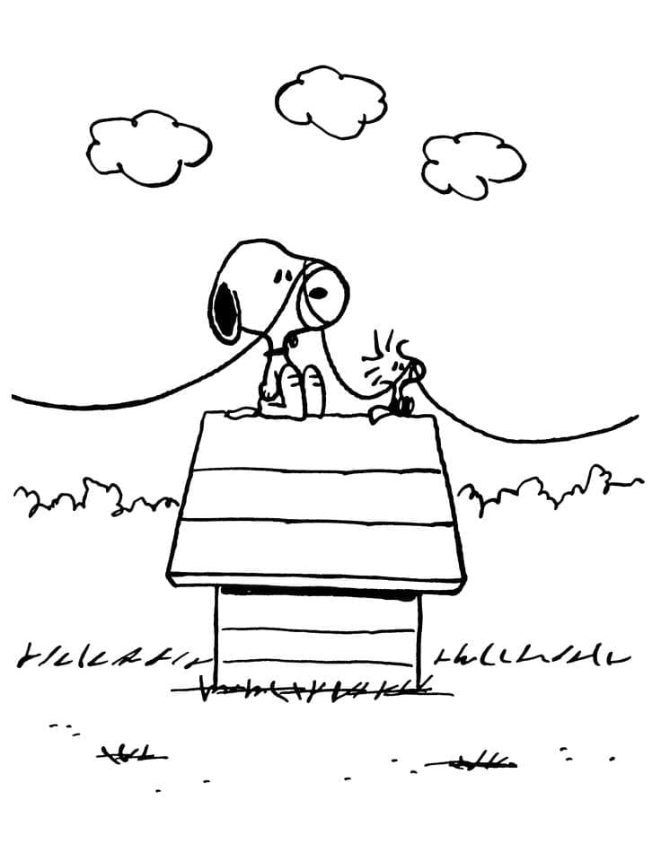 Snoopy pro děti omalovánka
