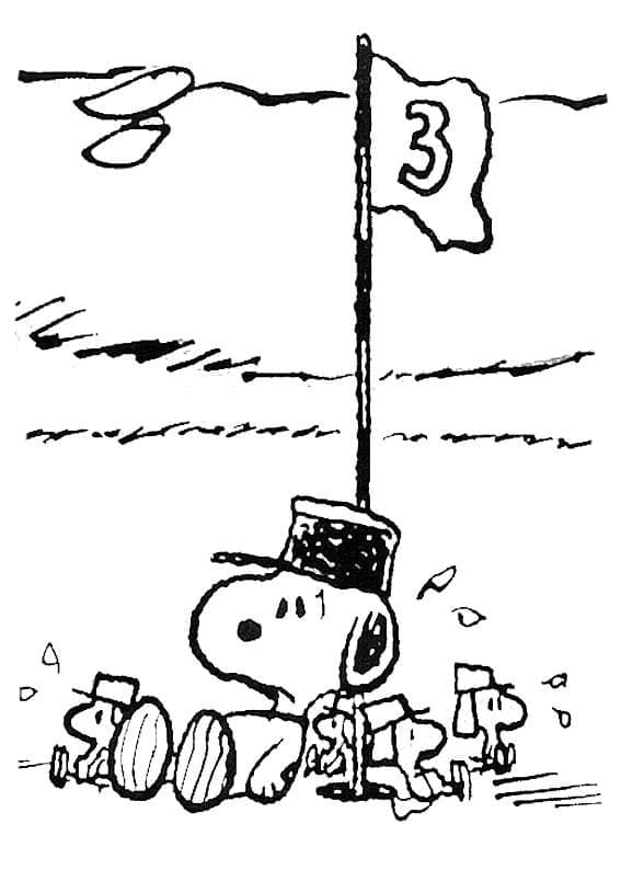 Snoopy zdarma pro děti omalovánka