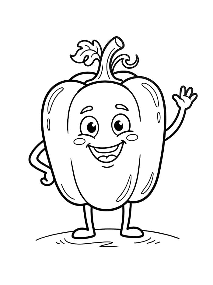 Šťastná paprika omalovánka