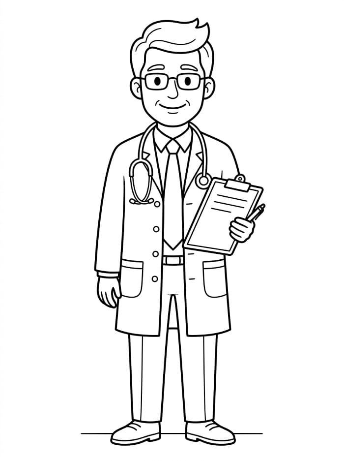 Šťastný Doktor omalovánka