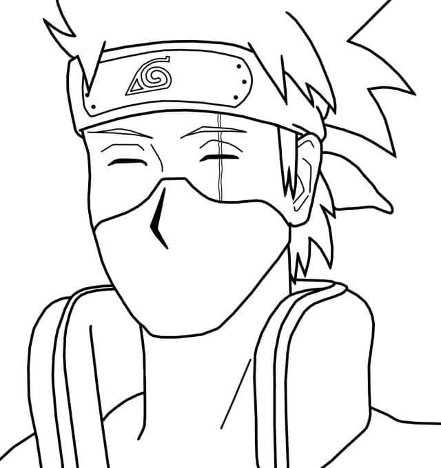 Šťastný Kakashi omalovánka