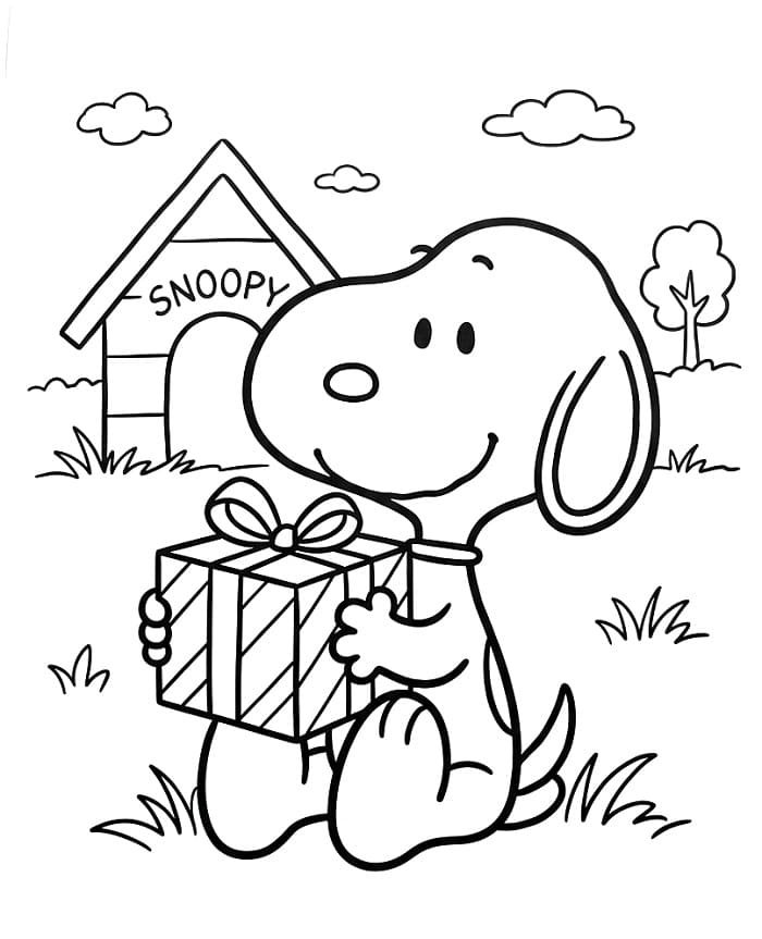 Šťastný Snoopy omalovánka