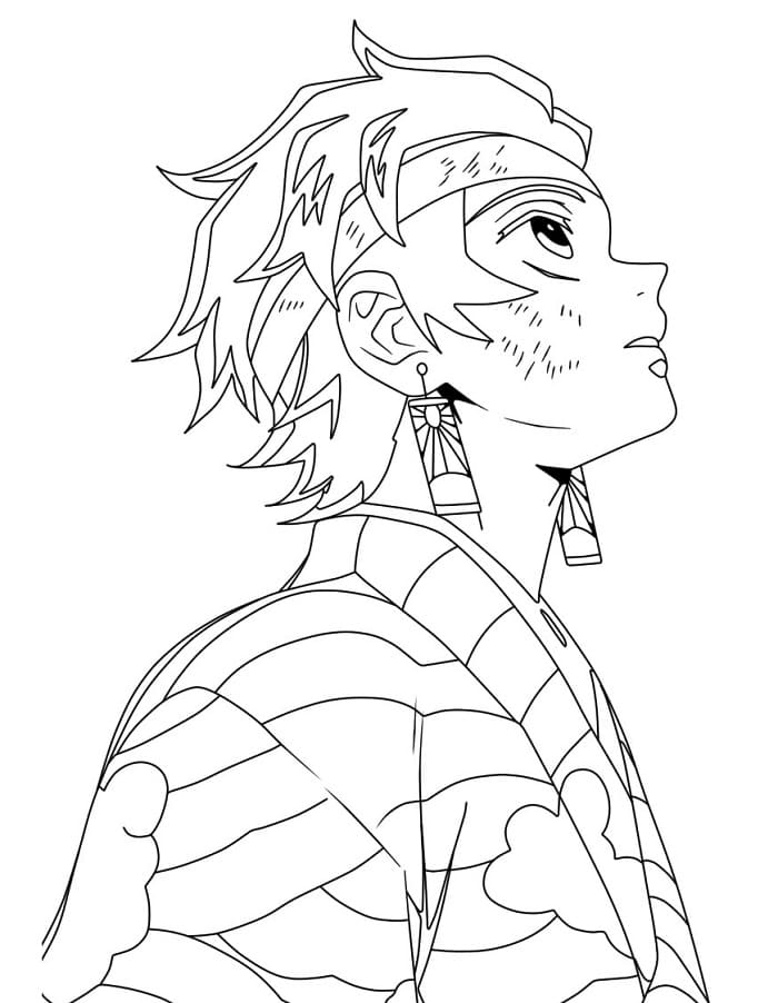 Tanjiro v anime Kimetsu no Yaiba omalovánka