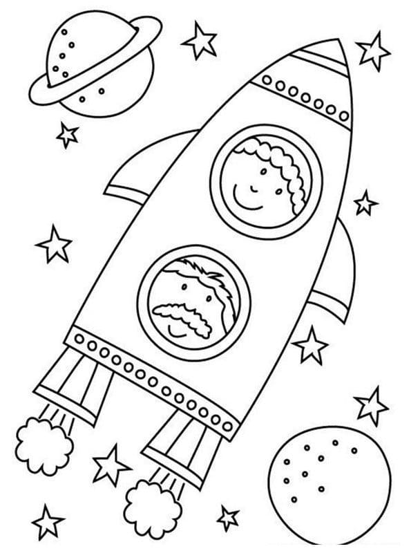 Tisknutelná raketa pro děti omalovánka