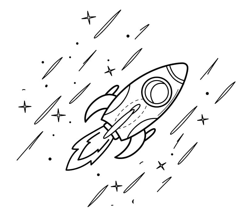 Tisknutelná raketa zadarmo omalovánka