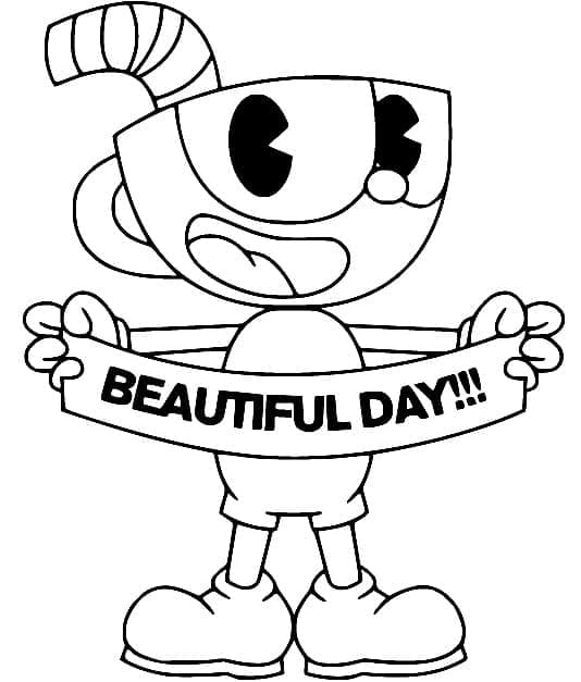 Tisknutelný Cuphead zdarma omalovánka