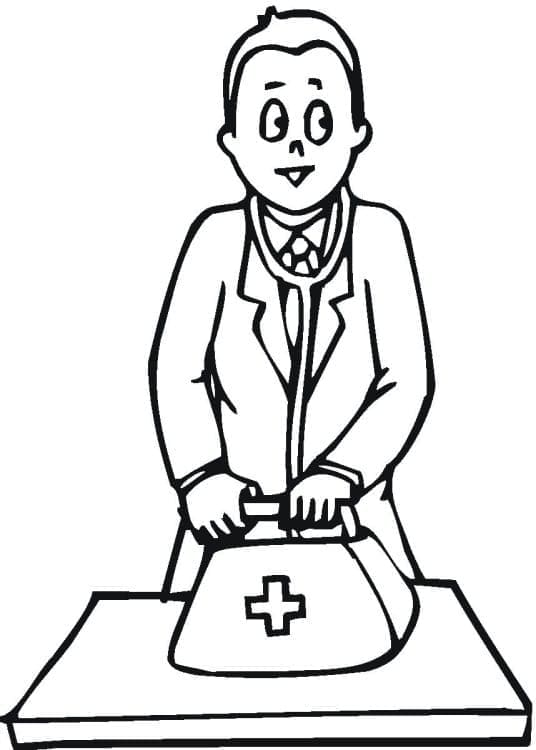 Tisknutelný Doktor zdarma omalovánka