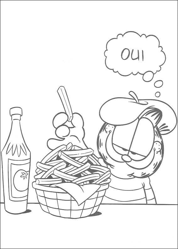 Tisknutelný Garfield zdarma omalovánka