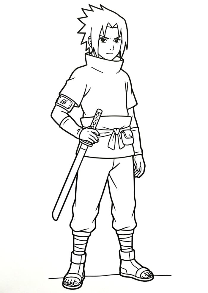 Tisknutelný Sasuke zadarmo omalovánka