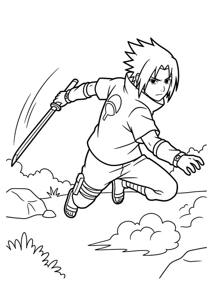 Tisknutelný Sasuke zdarma omalovánka