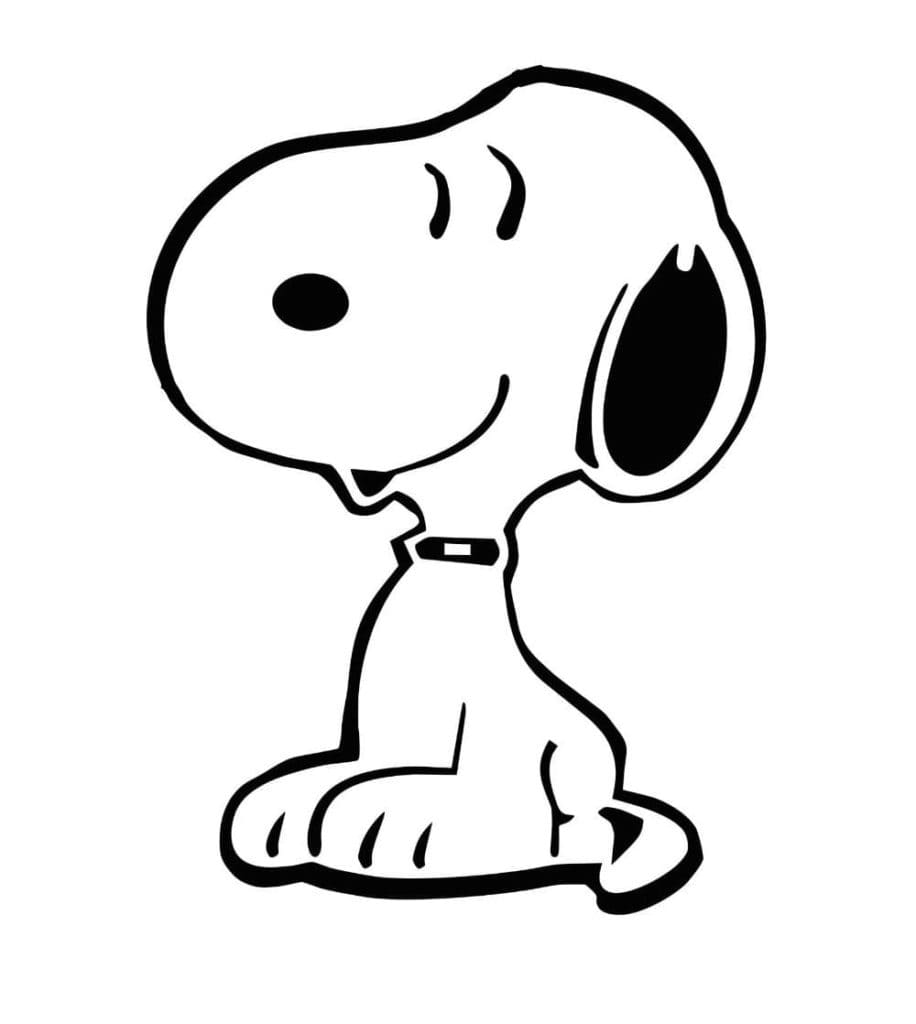 Tisknutelný obrázek Snoopyho omalovánka