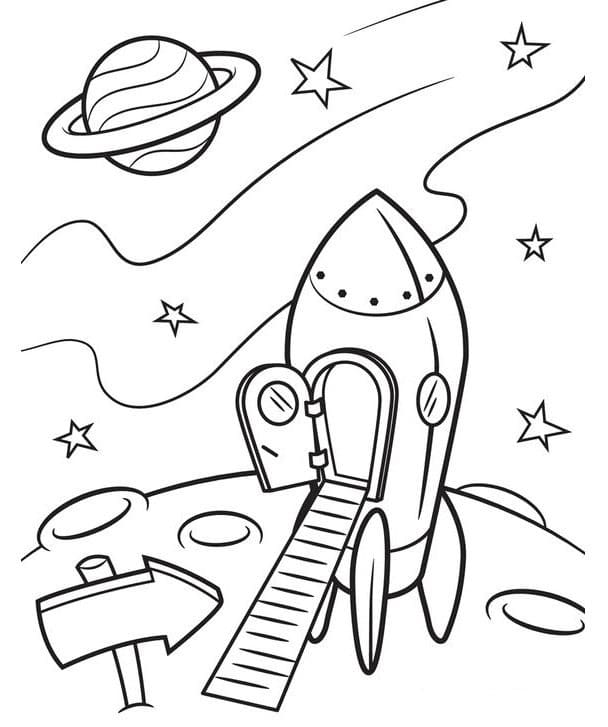 Tisknutelný obrázek rakety omalovánka
