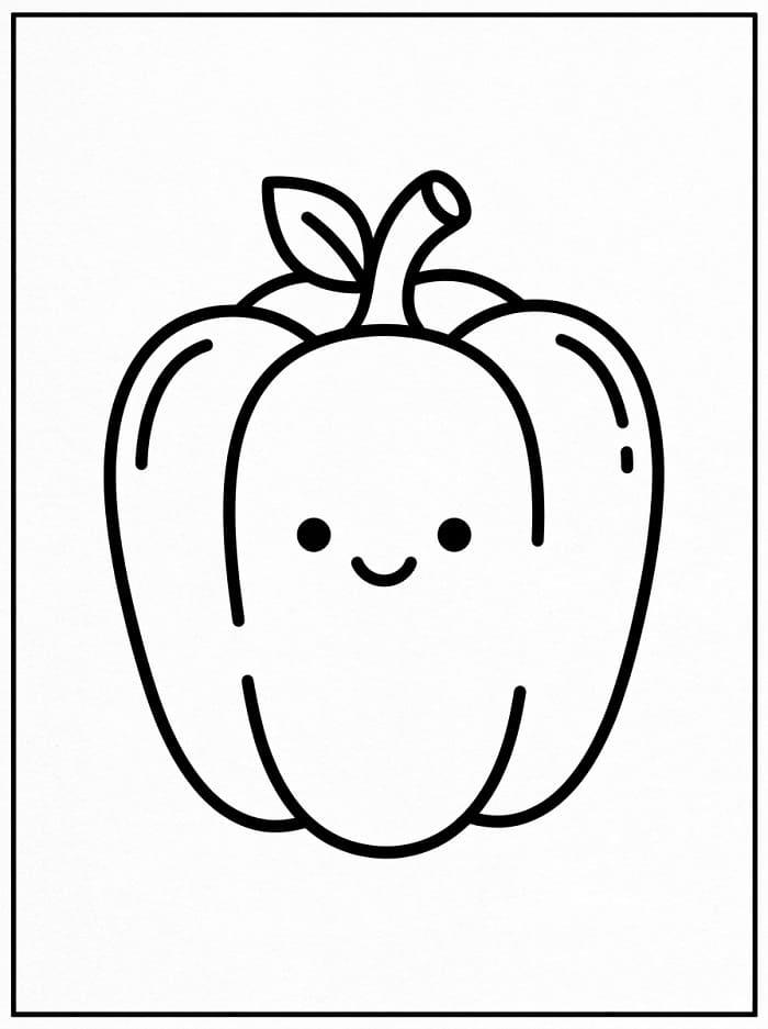Usměvavá paprika omalovánka