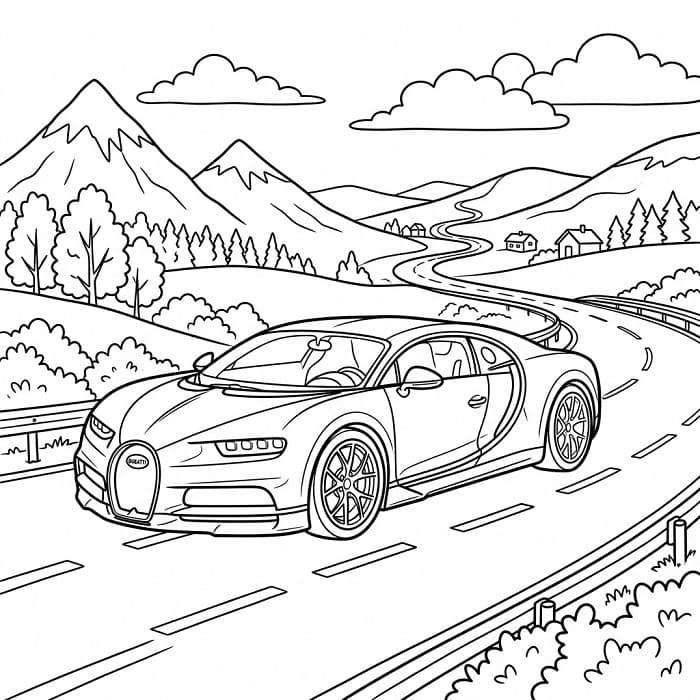 Úžasné Bugatti omalovánka