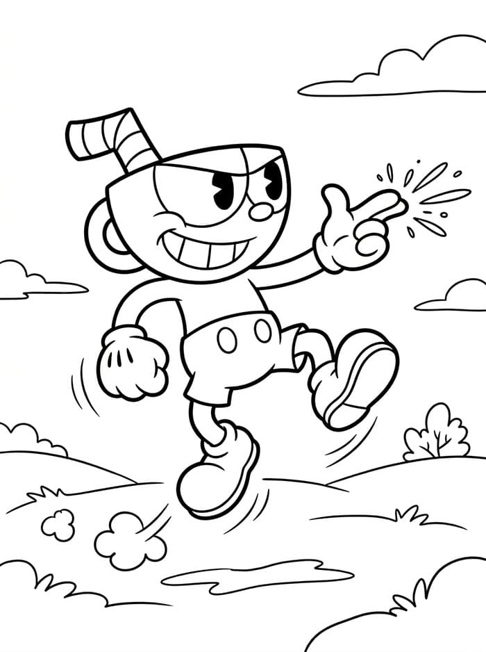 Úžasný Cuphead omalovánka