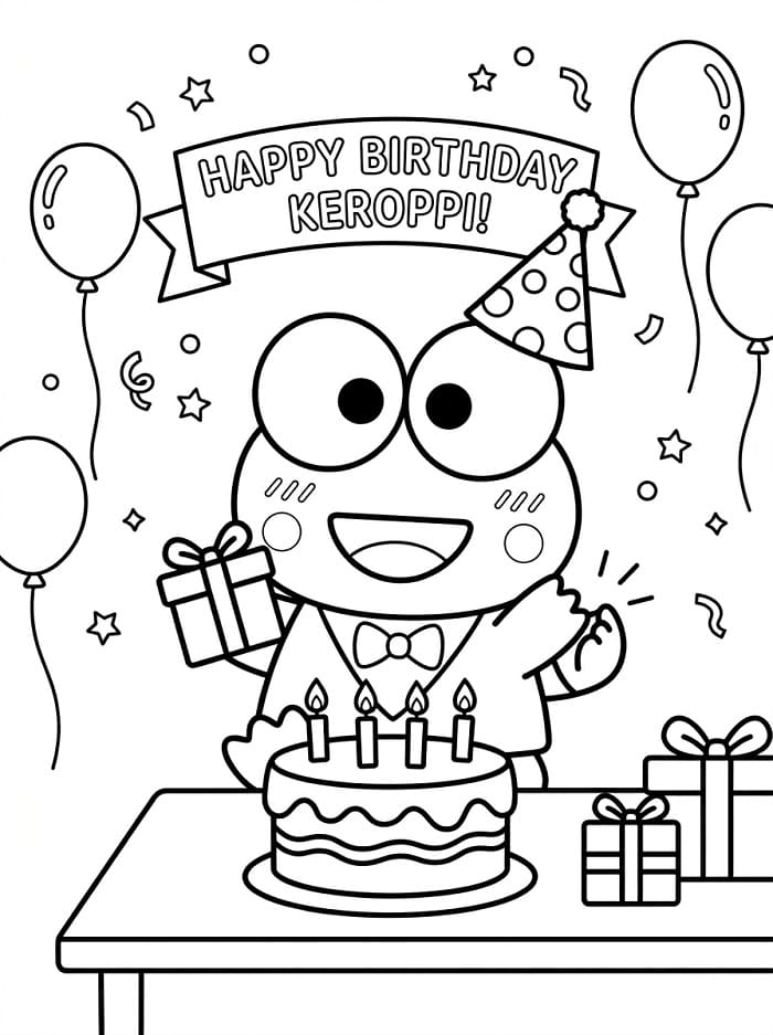 Úžasný Keroppi omalovánka