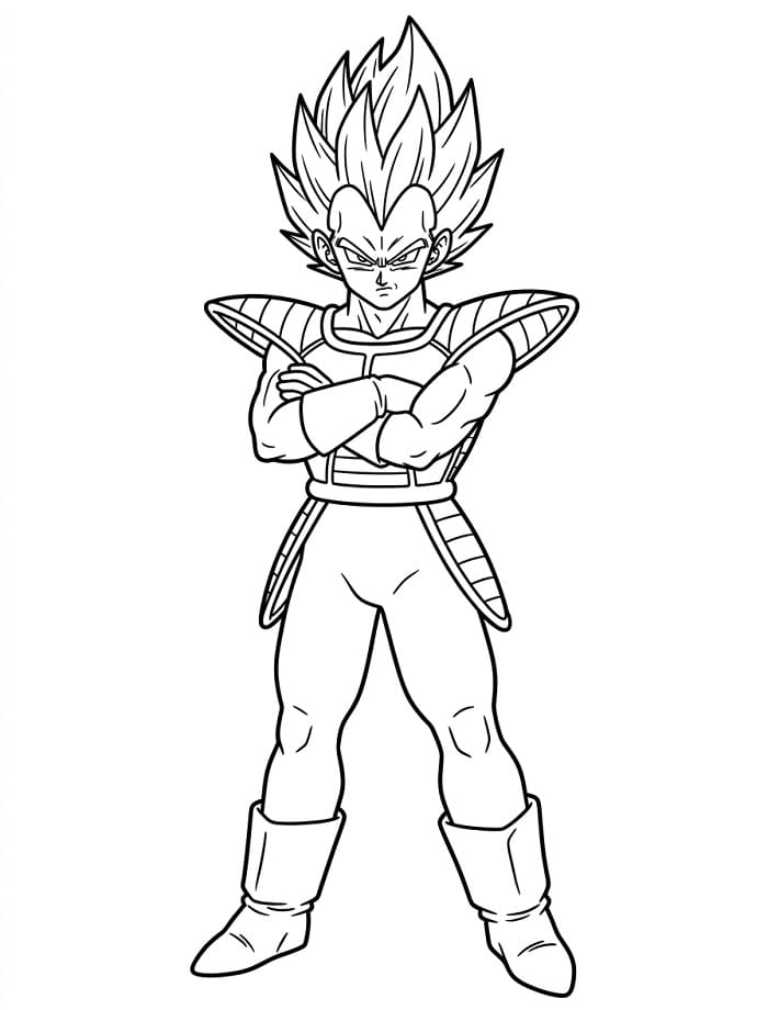 Vegeta k vytisknutí omalovánka