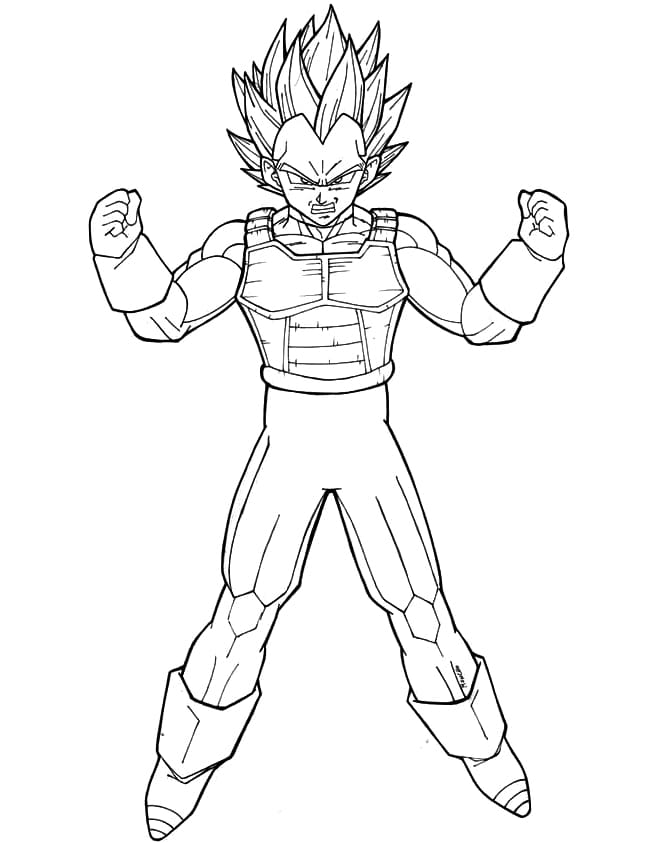 Vegeta k vytištění pro děti omalovánka