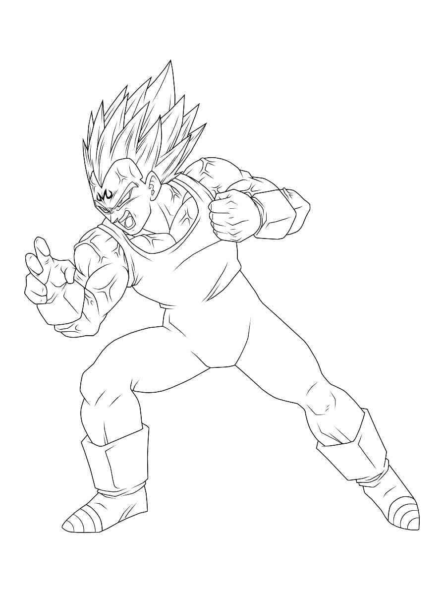 Vegeta omalovánka zdarma omalovánka
