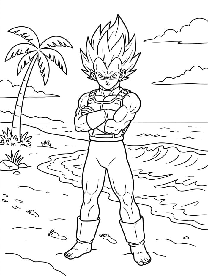 Vegeta v Dragon Ball Z omalovánka