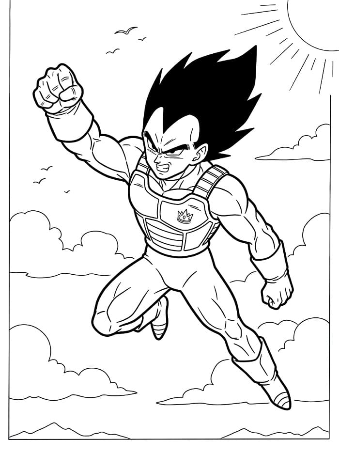 Vegeta v anime Dragon Ball Z omalovánka