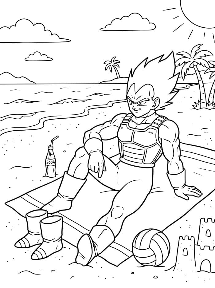 Vegeta z Dragon Ball Z omalovánka