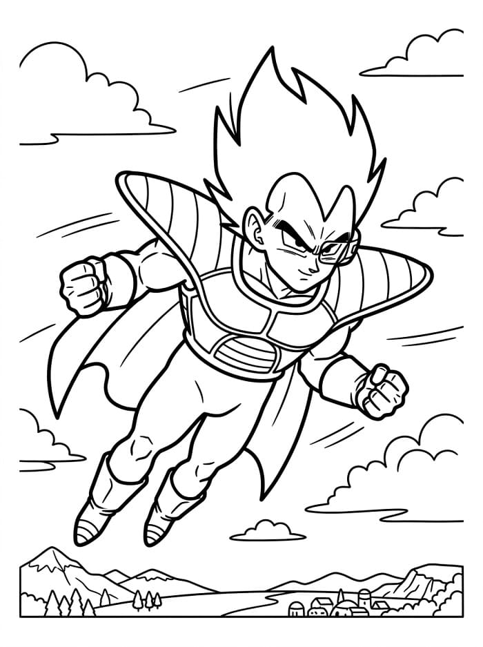 Vegeta z anime Dragon Ball Z omalovánka
