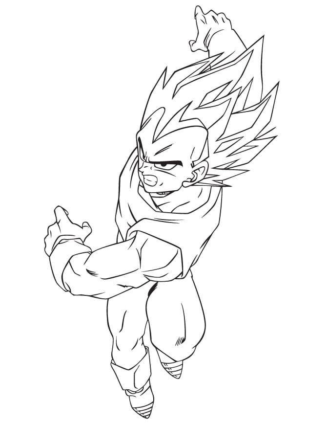 Vegeta zdarma pro děti omalovánka